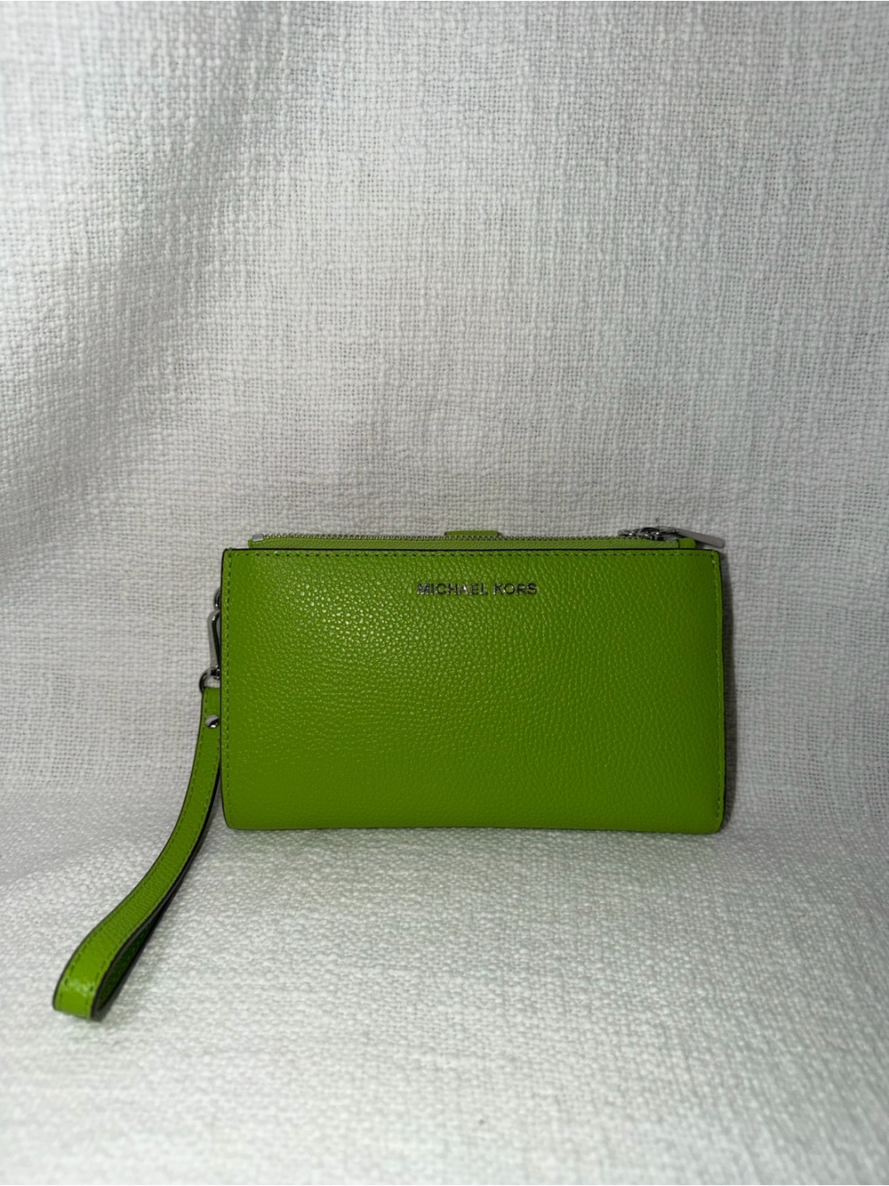 Michael Kors Lime Green Pebbled Leather Wristlet